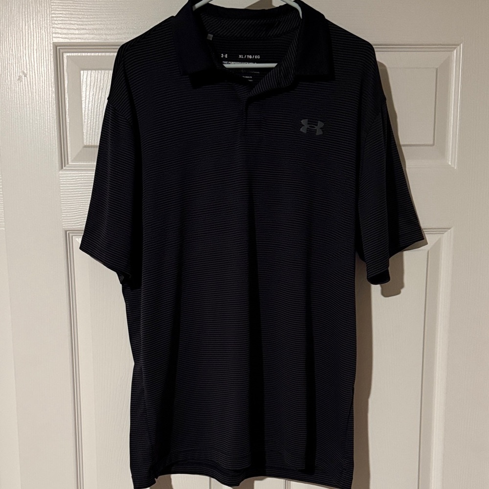 Under Armour The Performance Polo Men’s Black Striped Polo Shirt